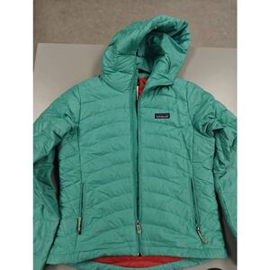 Patagonia Coat Hooded Puffer Jacket Teal Women's Size Small